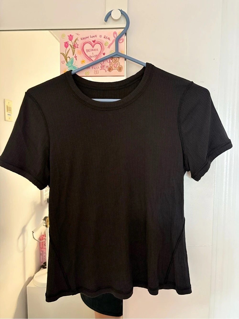 lululemon Hold Tight Short-Sleeve Shirt Black Ribbed Top